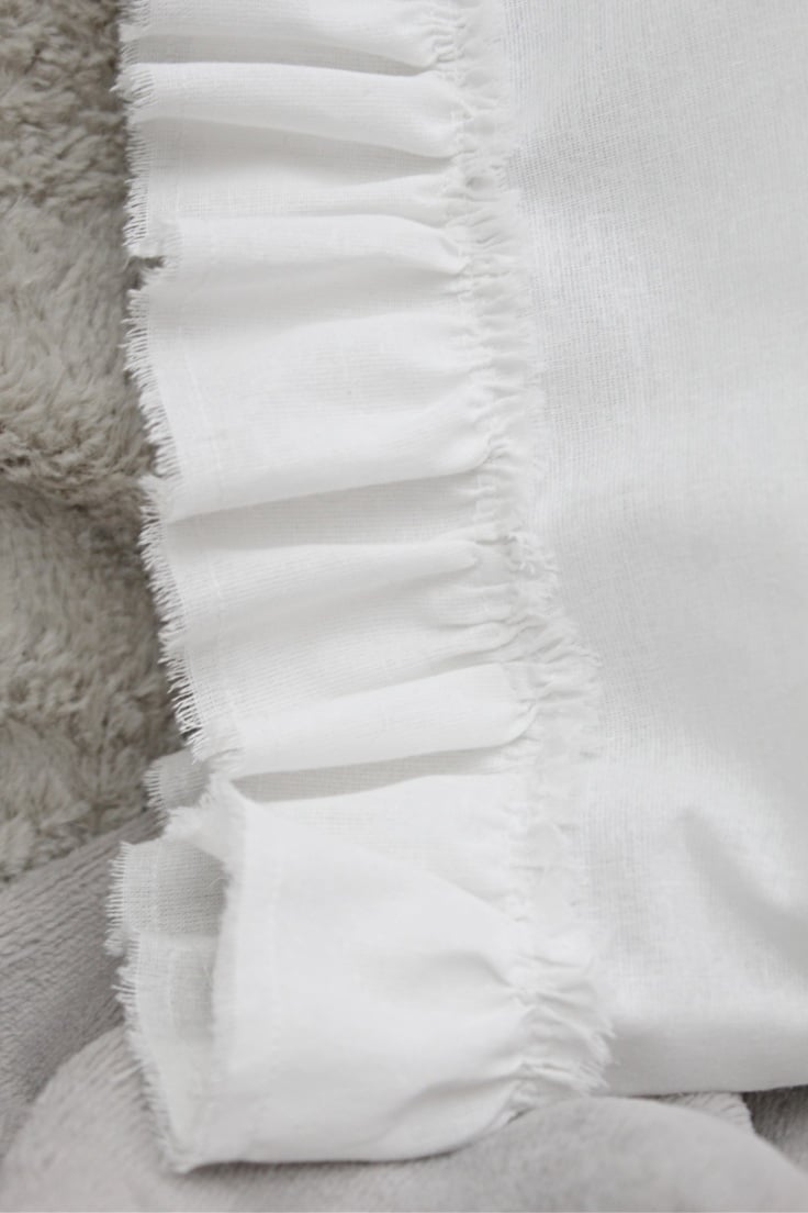 White ruffle pillowcase