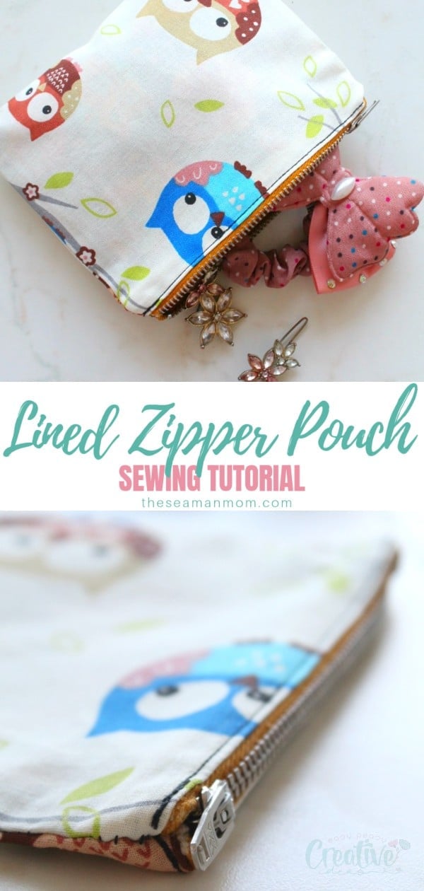 Sewing a pouch is easy, fun and practical! Make a bunch of cute pouches with lining using this simple zippered pouch tutorial! A DIY zipper pouch is a great project for beginners to practice their zipper skills! via @petroneagu