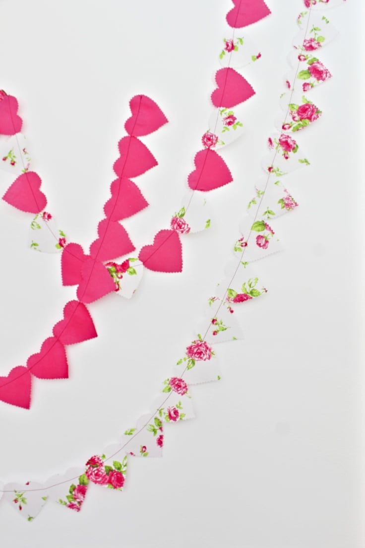 Fabric heart garland