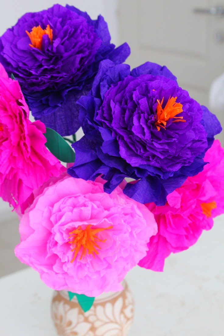 Paper peonies DIY