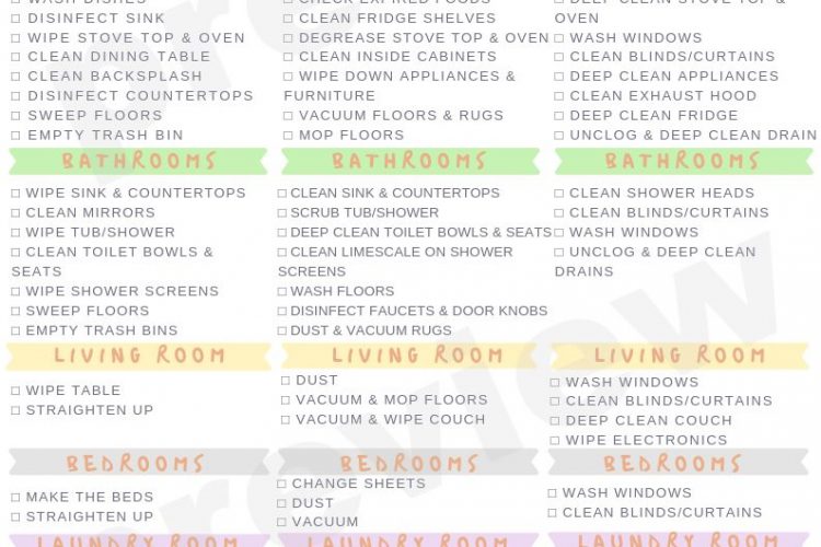 House cleaning schedule