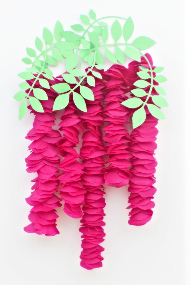 Artificial Wisteria DIY, Colorful Wall Decor With Crepe Paper