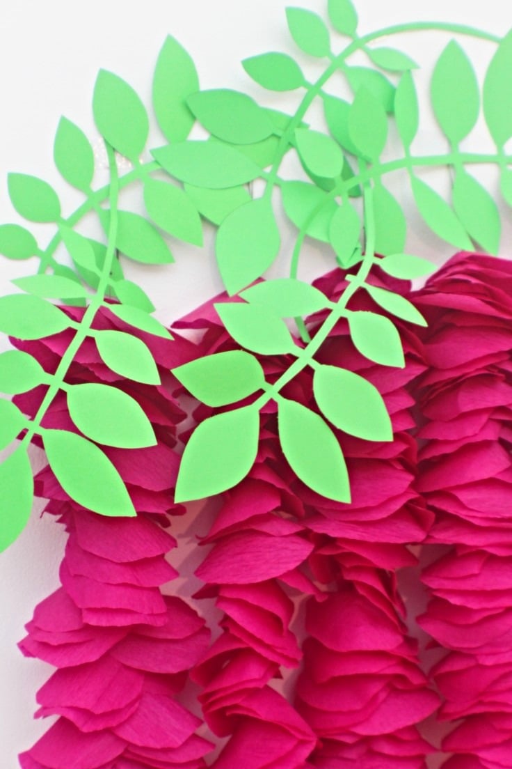 Hanging paper flowers