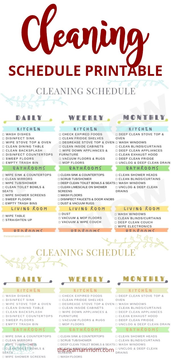 The Ultimate Printable Cleaning Schedule Easy Peasy Creative Ideas