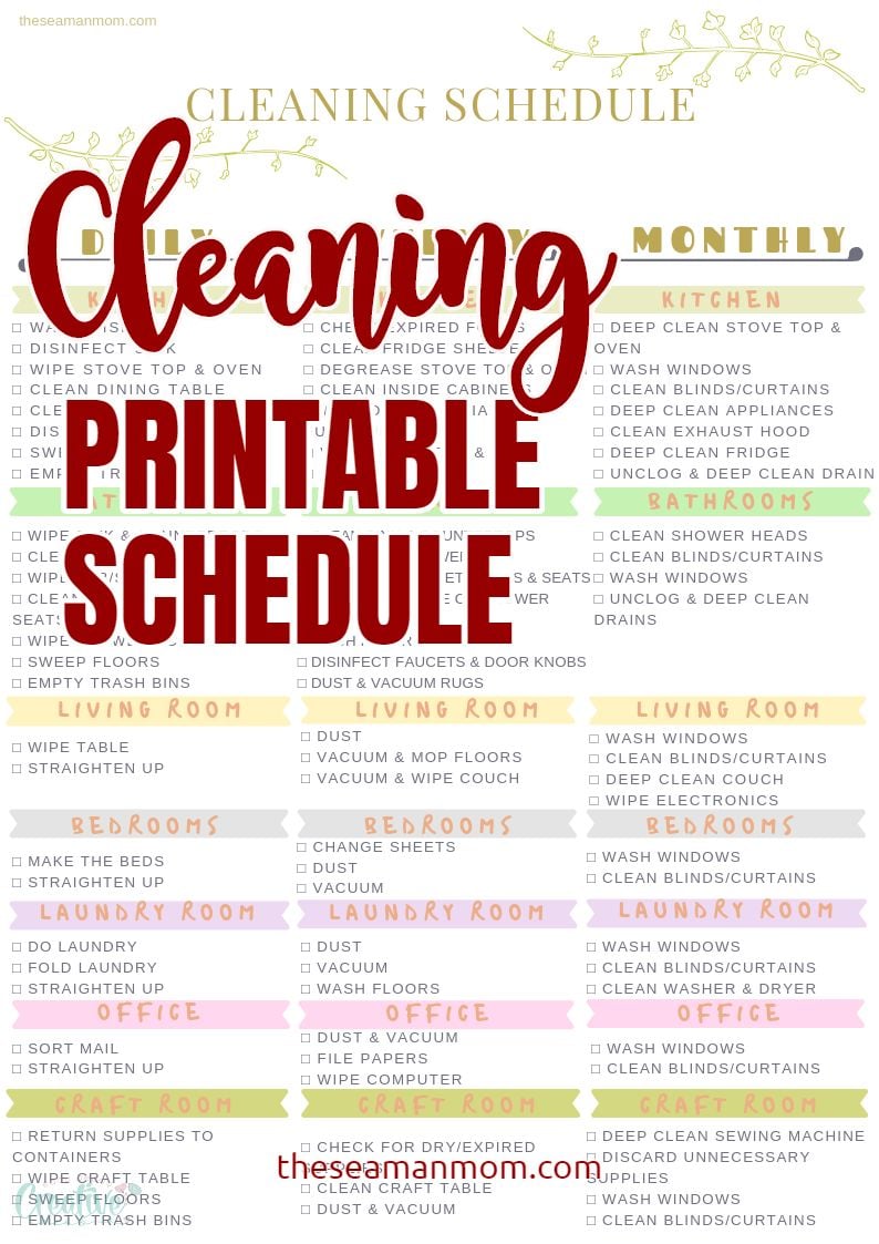 House cleaning schedule