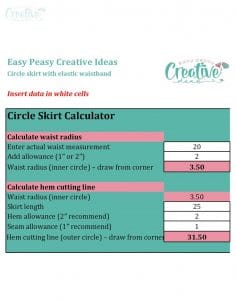 Circle skirt calculator