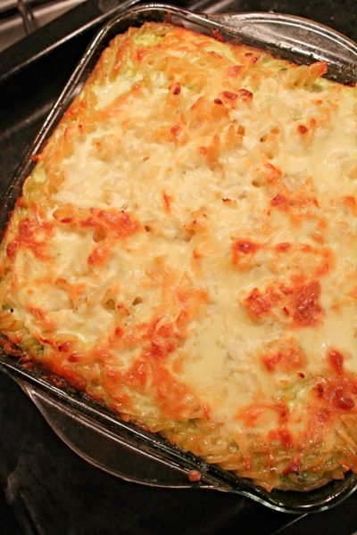 Spinach Pasta Bake With Fusilli Pasta, Fresh Spinach & Three Cheeses