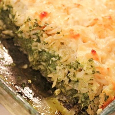 Cheese spinach pasta bake