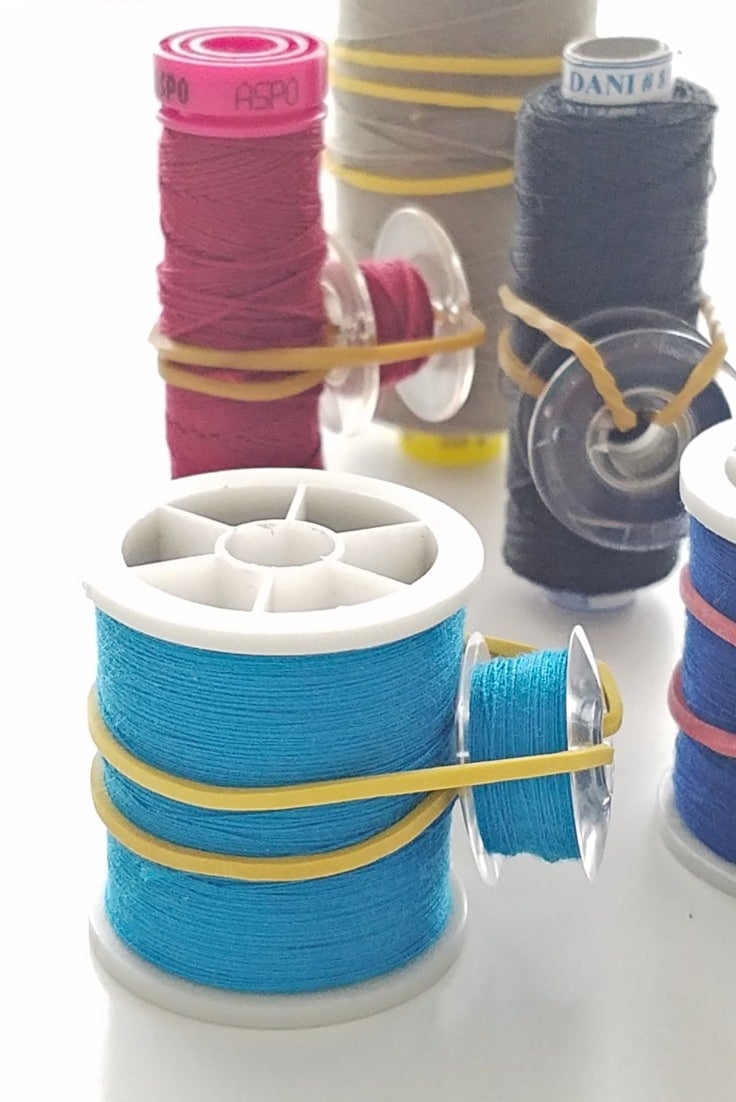 Keeping your thread and bobbins together.