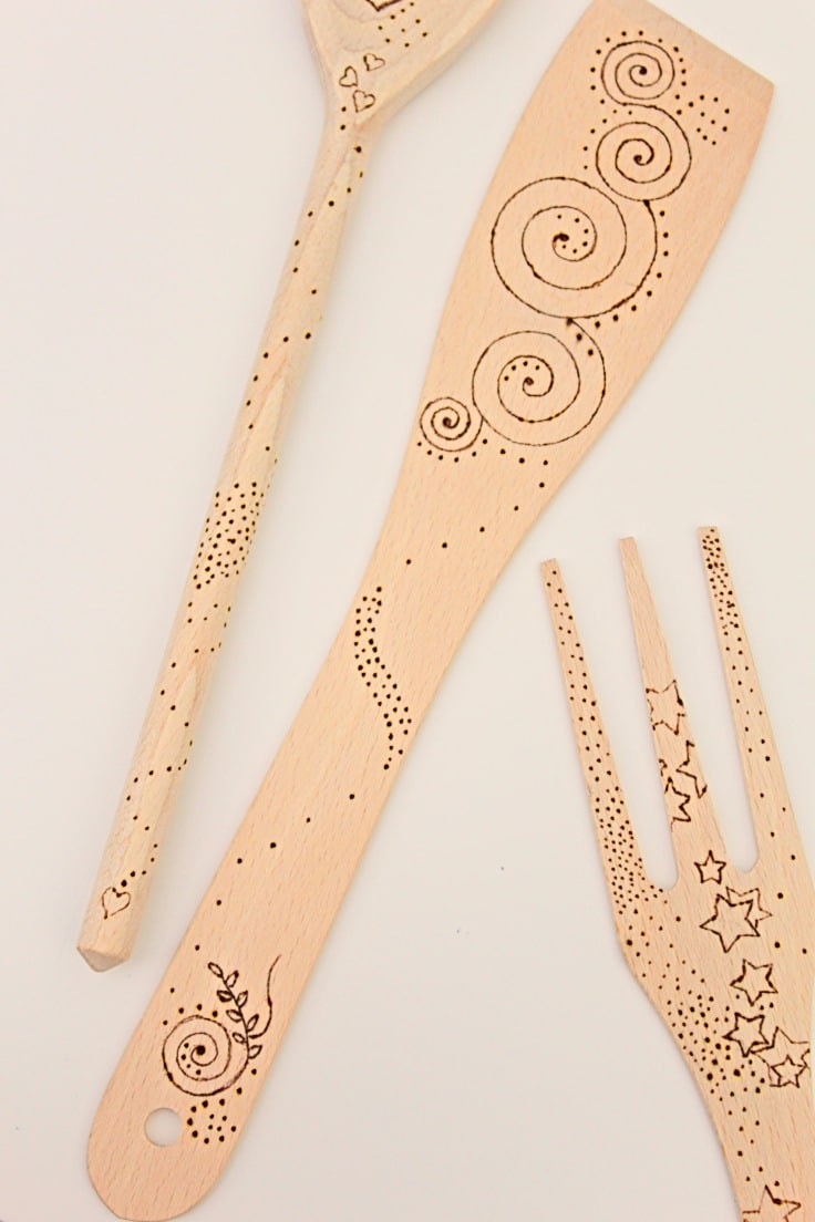 Wood Burned Wooden Spoons & Wood Burning Tips - Adventures of a DIY Mom