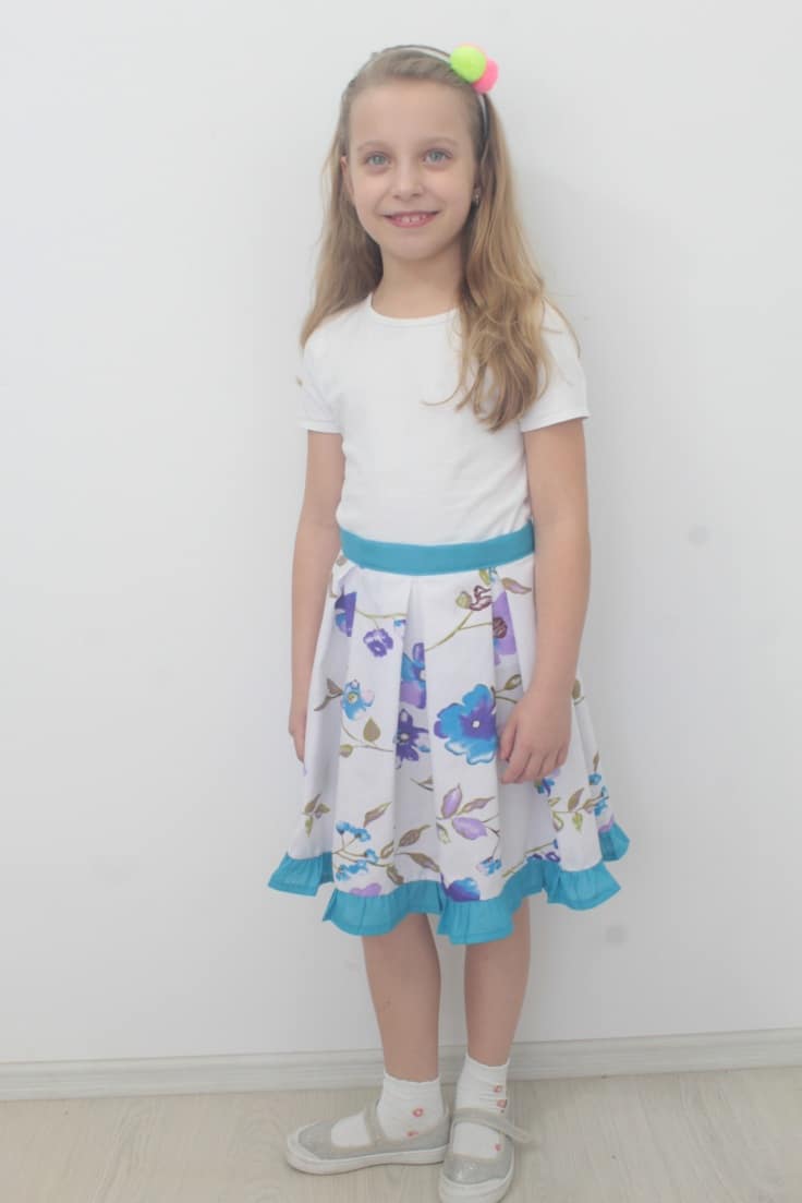 Box pleated skirt pattern