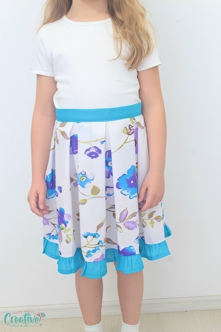 Pleated skirt on a little girl