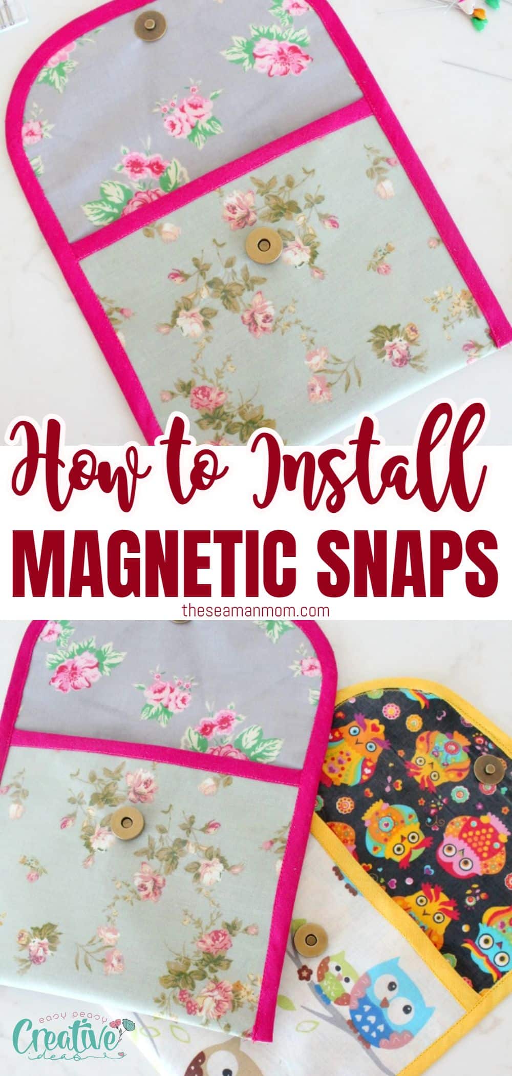 Are the instructions for your sewing pattern unclear about how to install magnetic snaps? Don't worry! This tutorial will provide you with a simple and straightforward guide on how to install magnetic snaps on any sewing project. via @petroneagu