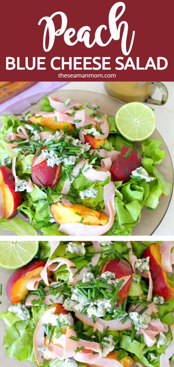 Peach blue cheese salad