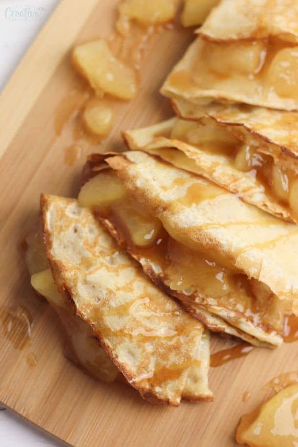 Apple Crepes With Caramel Sauce Easy Breakfast Recipe