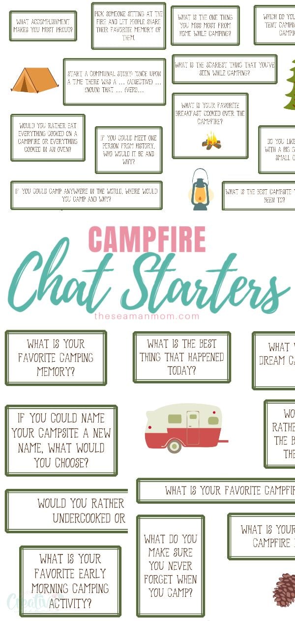 Campfire Games Ideas With Printable Campfire Chat Starters