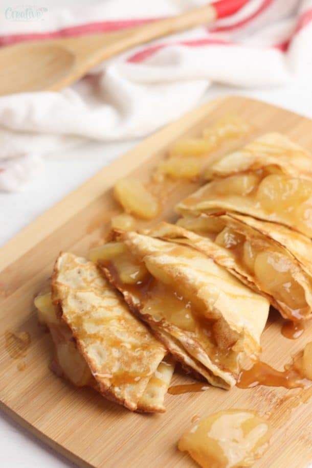 Apple Crepes With Caramel Sauce Easy Breakfast Recipe