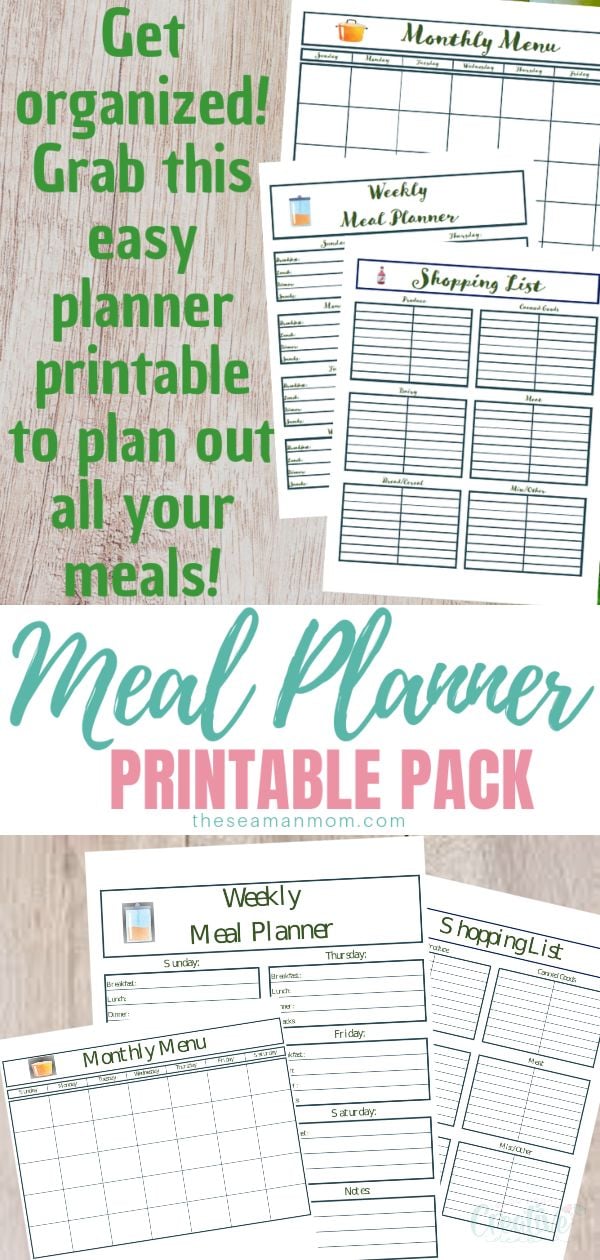 Printable meal planner pack