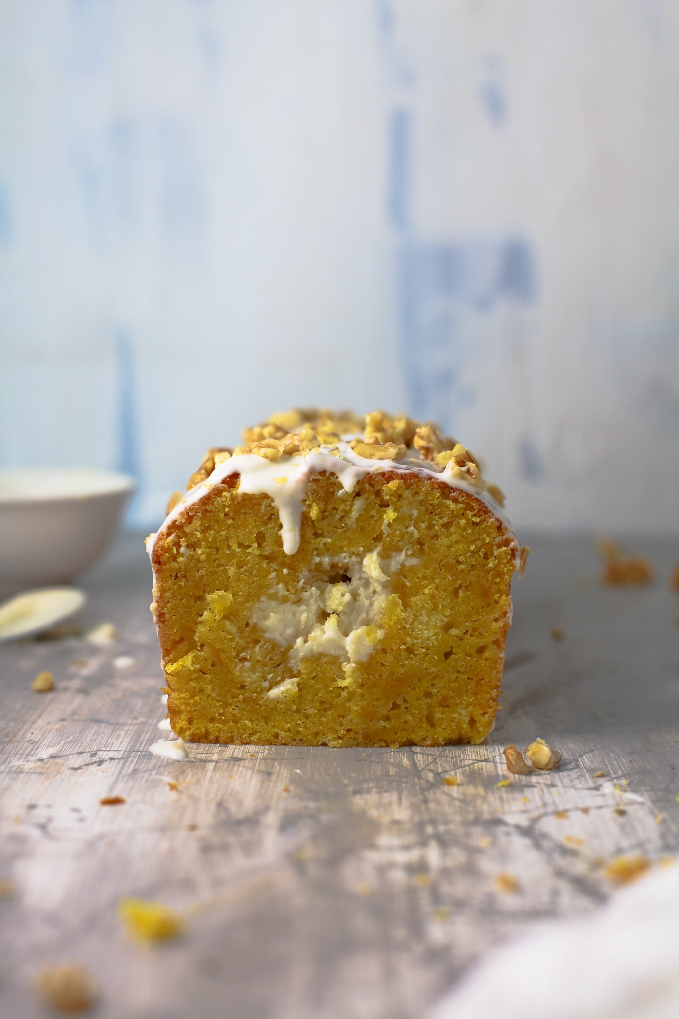 Pumpkin bread with cream cheese filling