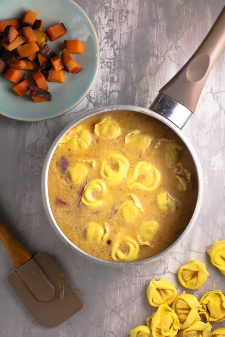Tortellini Soup Recipe With Ground Beef & Sweet Potatoes