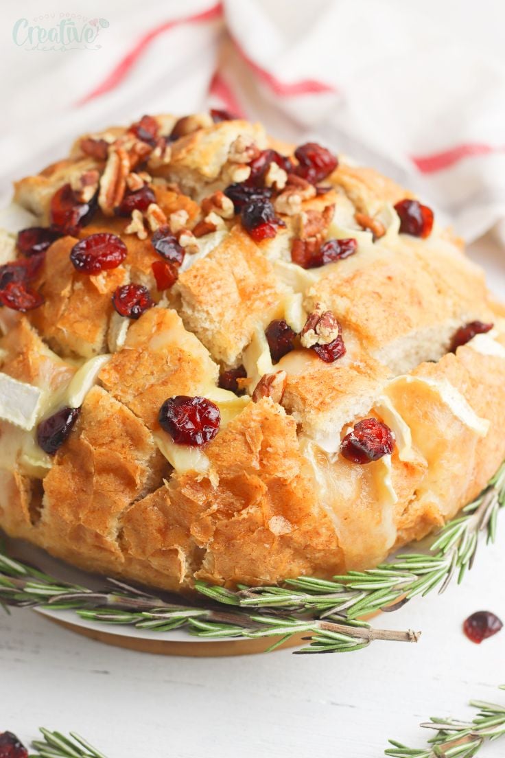 Cranberry brie pull apart bread