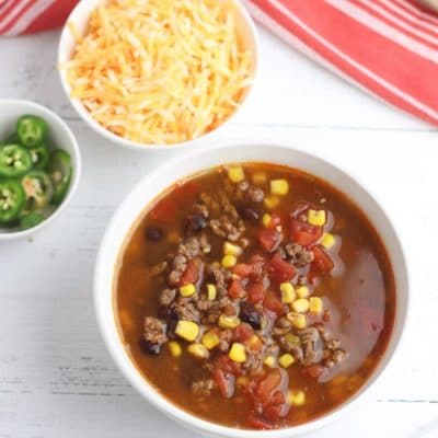 6 Ingredients taco soup recipe