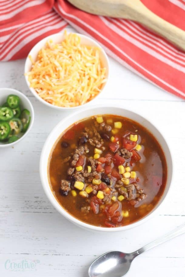 6 Ingredients Beef Taco Soup Recipe Easy Peasy Creative Ideas