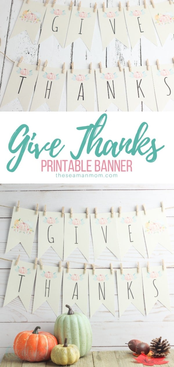 Make decorating for Thanksgiving a breeze with a beautiful Thanksgiving banner! This rustic Give Thanks banner is the perfect way to add a little bit of Thanksgiving charm to your fall decor! via @petroneagu