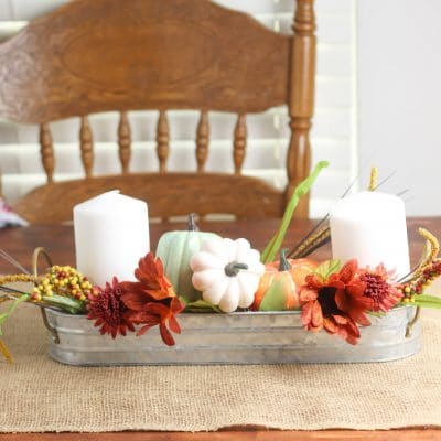 DIY Farmhouse fall centerpiece