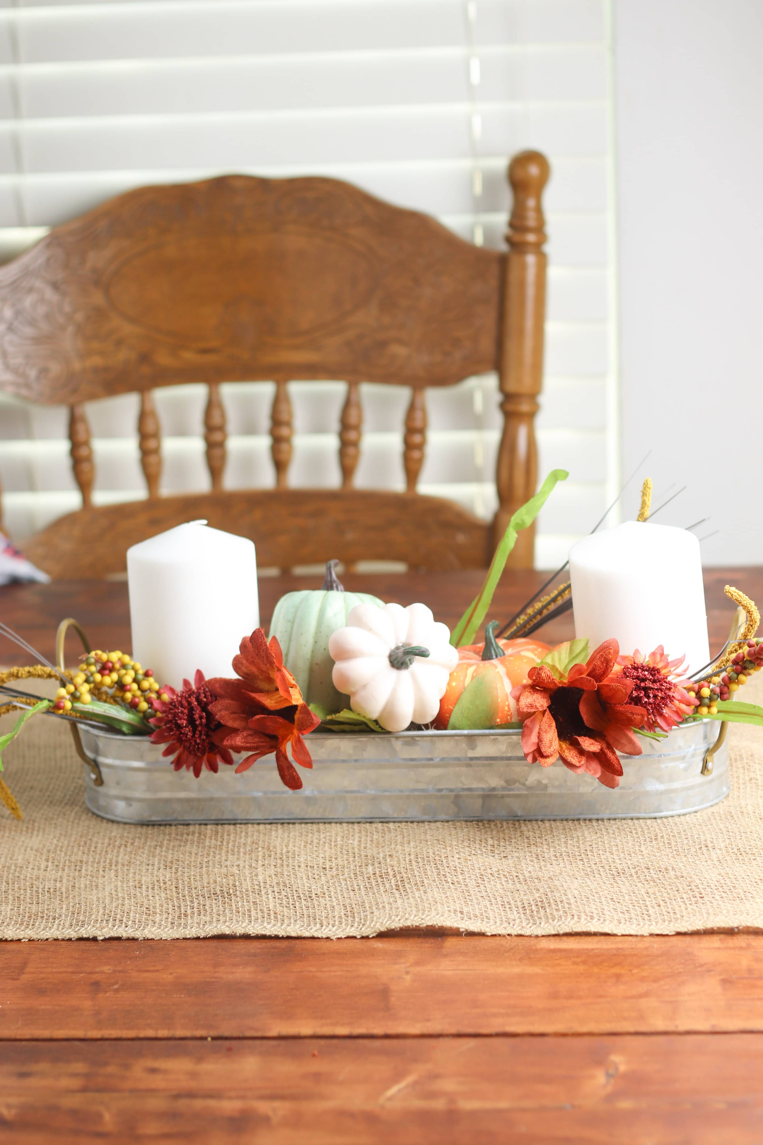 DIY Farmhouse fall centerpiece