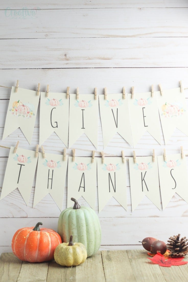 Printable “Give Thanks” banner