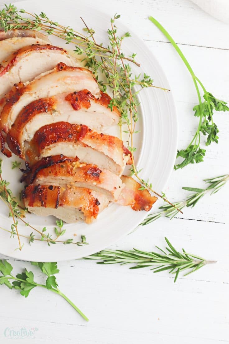 Bacon covered turkey breast
