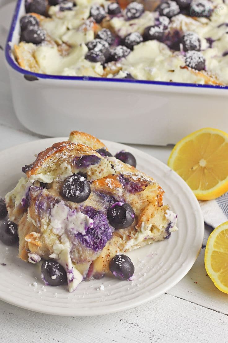 Blueberry cream cheese french toast casserole