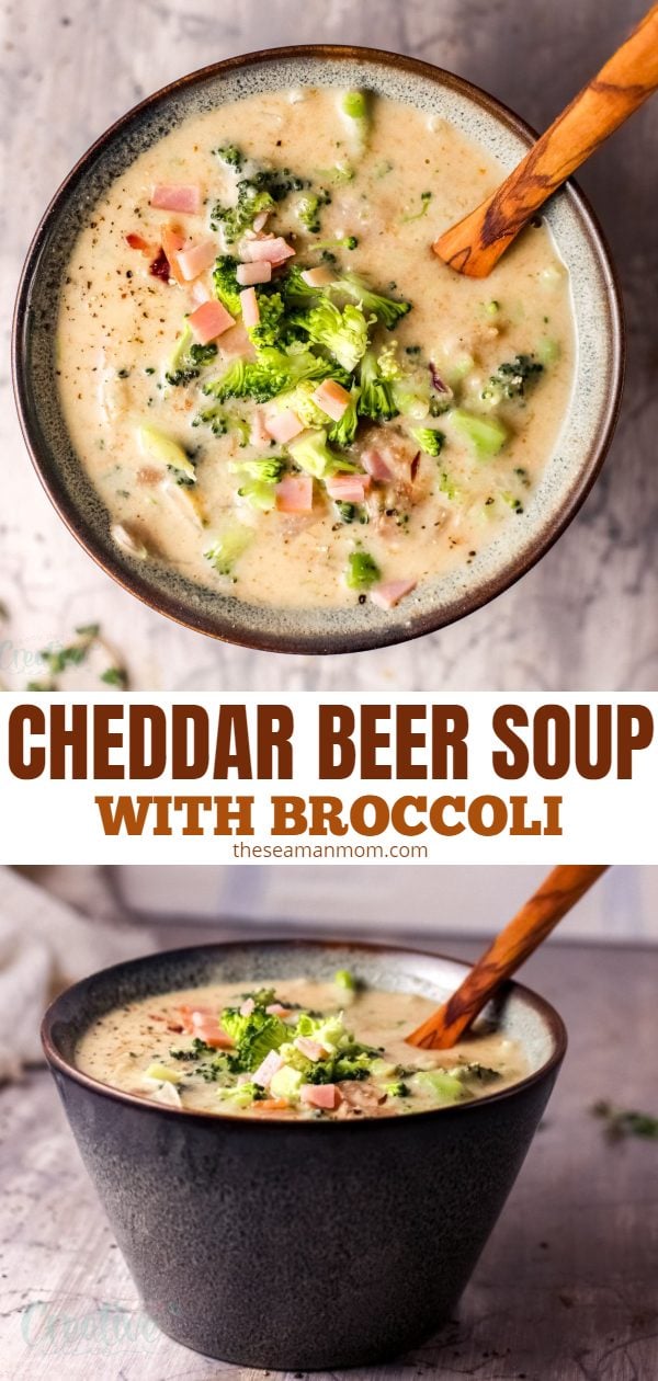 Cheddar cheese, broccoli and just a splash of beer is the perfect ingredient combination for this cheddar beer soup! Creamy and comforting, this beer cheese soup recipe is the perfect weeknight dinner! via @petroneagu