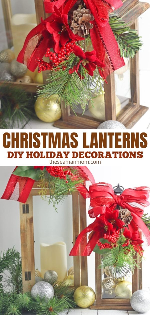 If basic Christmas decorations are not your cup of tea, then it's time to add some DIY Christmas lanterns to your holiday display! Use them as outdoor Christmas lanterns to light up your yard or front porch or as Christmas lantern centerpieces! via @petroneagu
