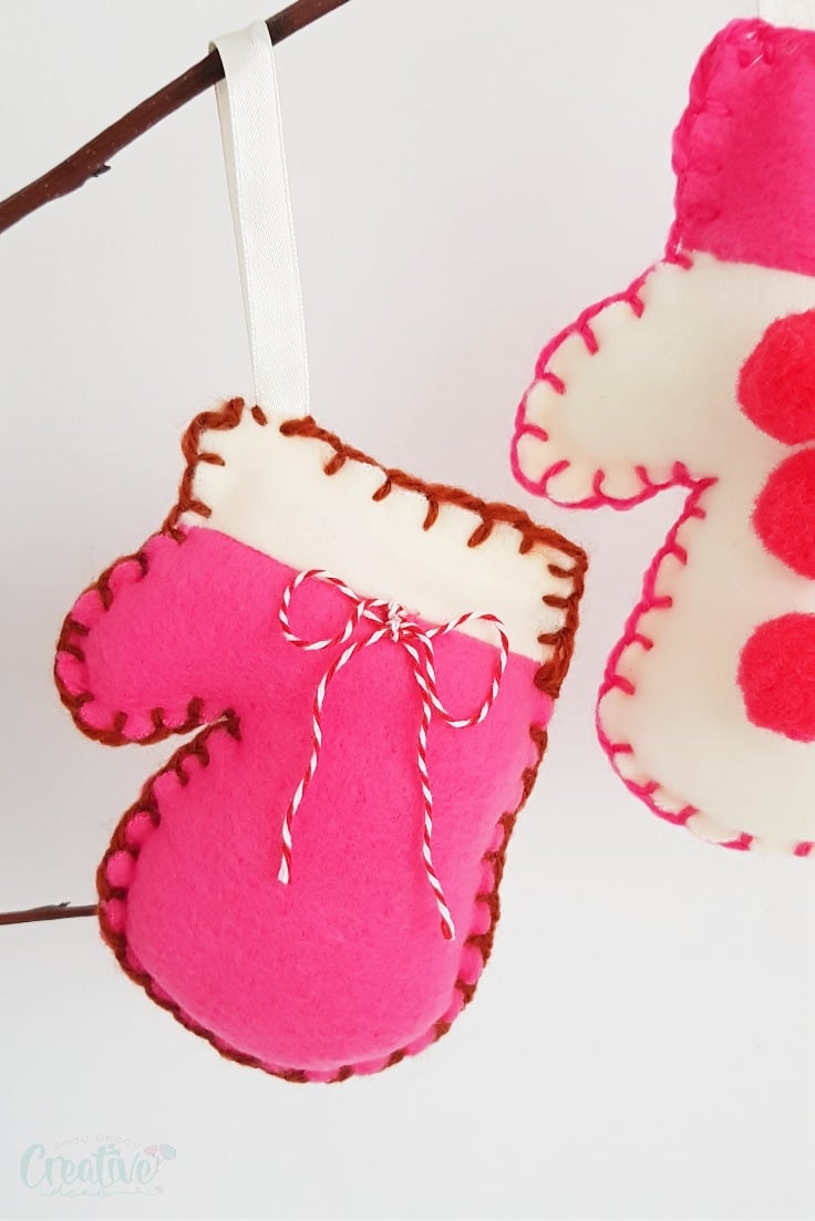 DIY mitten ornaments