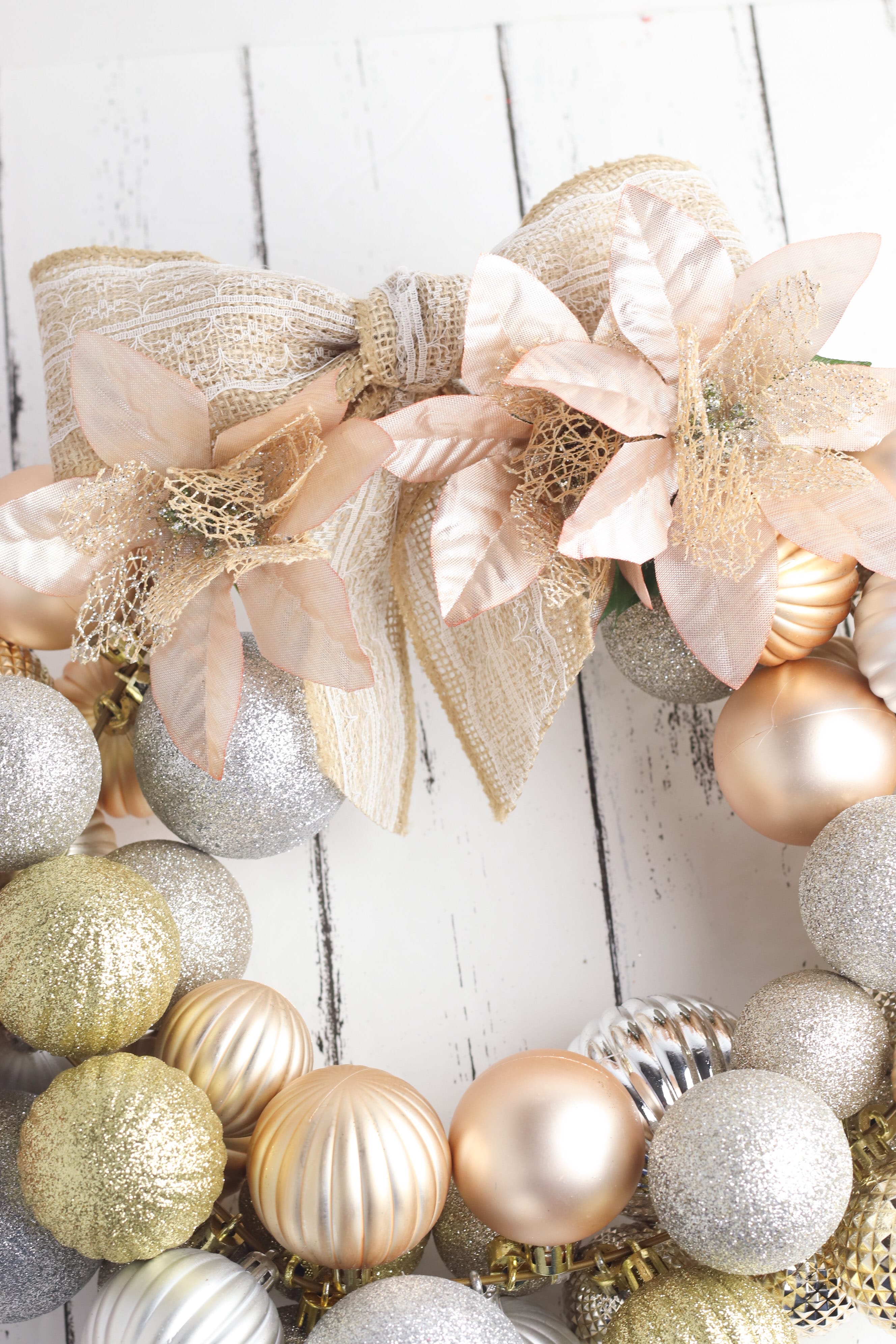 DIY Christmas Ornament Wreath From Wire Hanger