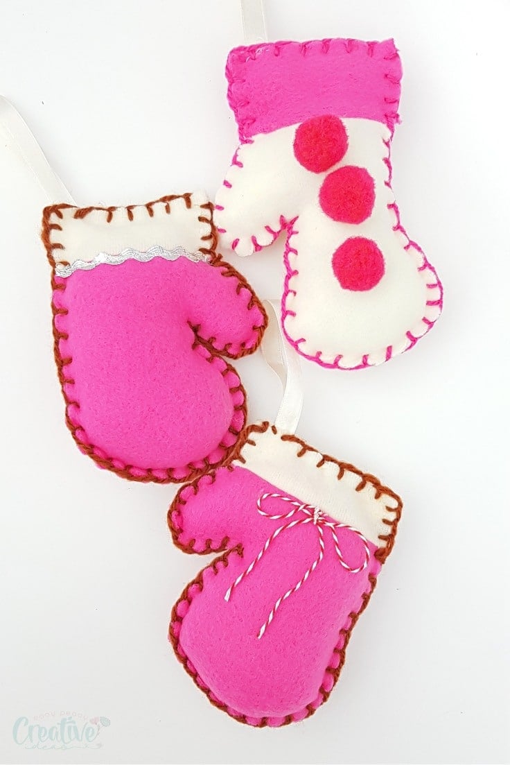 How to make handmade Christmas mitten ornaments – A great way to use up scraps