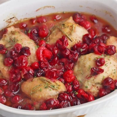Oven roasted Cranberry chicken thighs