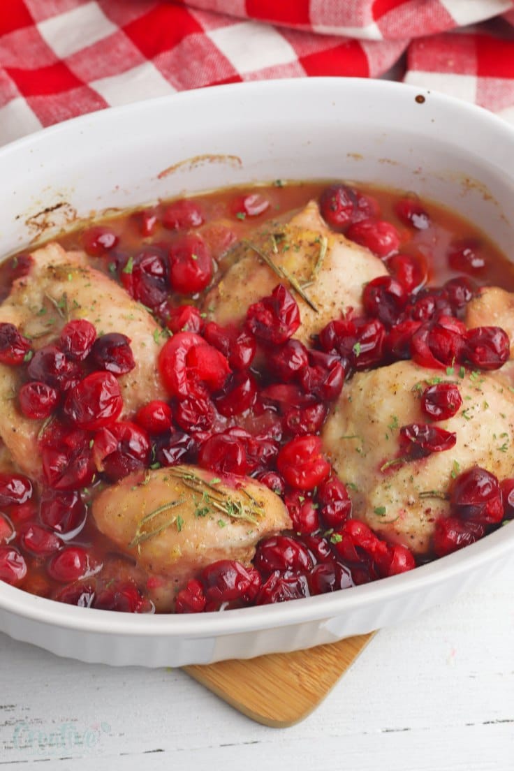 Oven roasted Cranberry chicken thighs