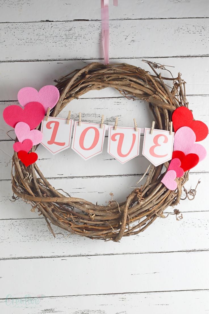 Heart door wreath