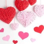 Yarn wrapped hearts