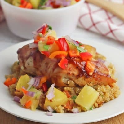 Pineapple BBQ Chicken with quinoa & pineapple salsa