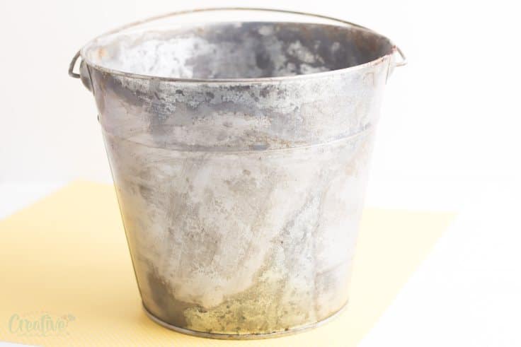 Galvanized flower bucket