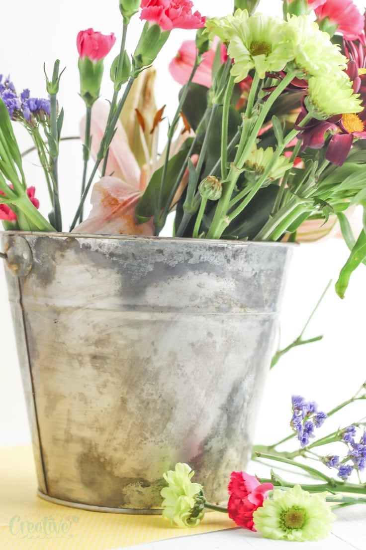 DIY vintage galvanized bucket