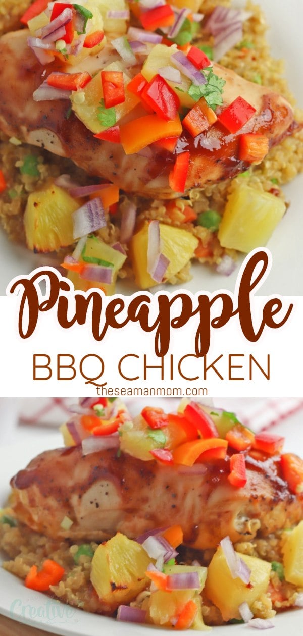 Whip up a quick, delicious and easy dinner in 45 minutes or less with this pineapple BBQ chicken! This amazing Hawaiian inspired baked pineapple chicken is everything you'd want a takeout to be only a lot tastier! via @petroneagu