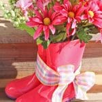Rain boot flower vase