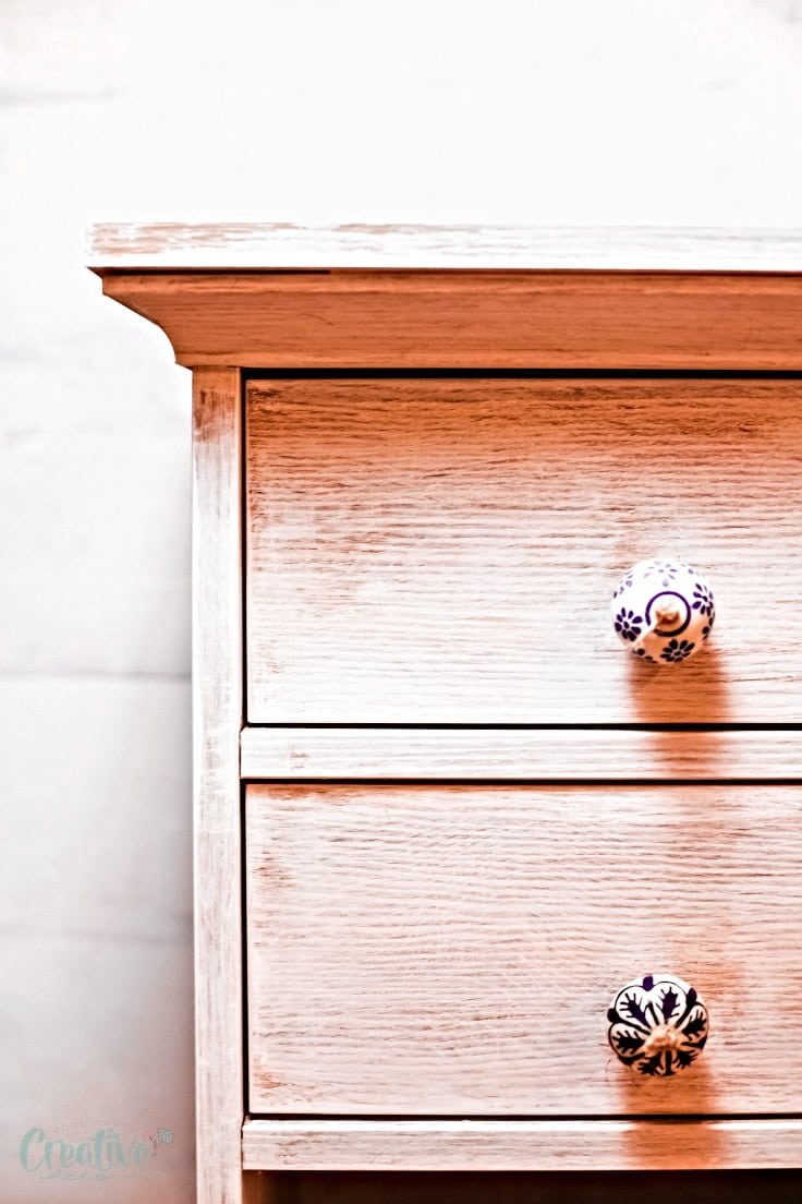 DIY Bedside Table Makeover  Coastal Style Furniture Refinishing w/  whitewash wood top 