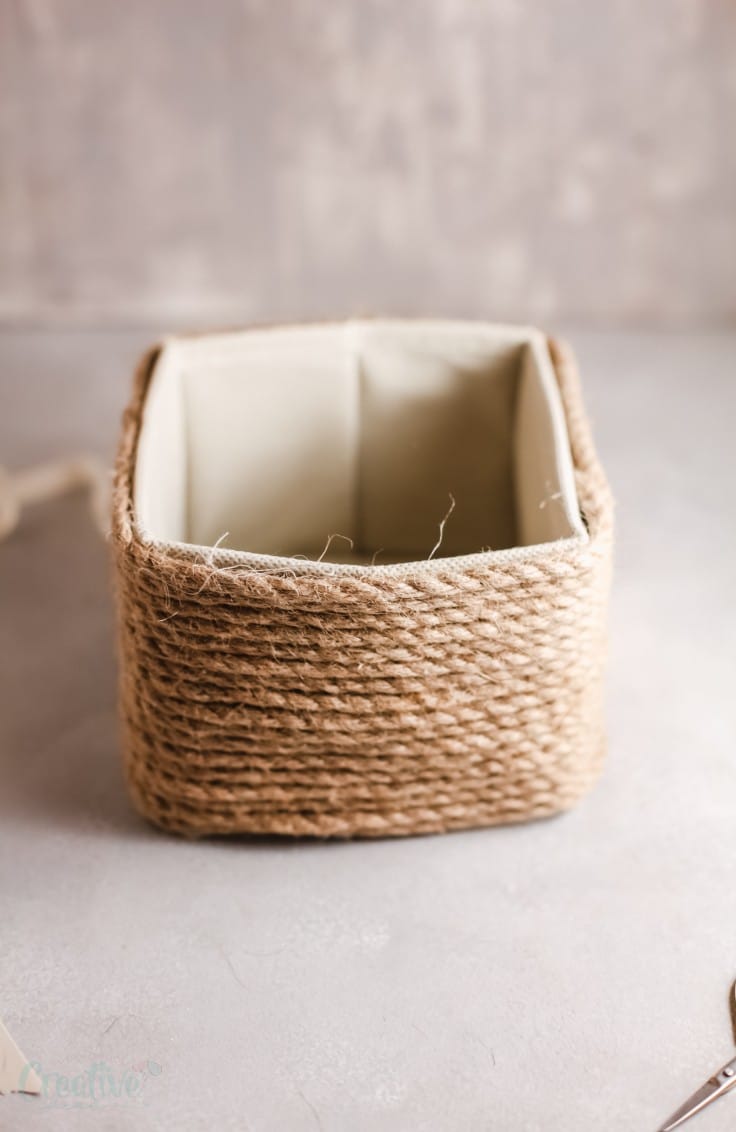 DIY Rope Basket From Recycled Box