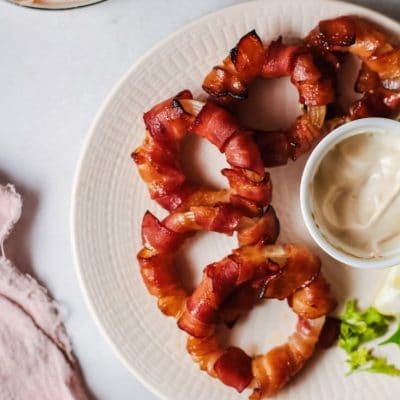 Bacon wrapped onion rings